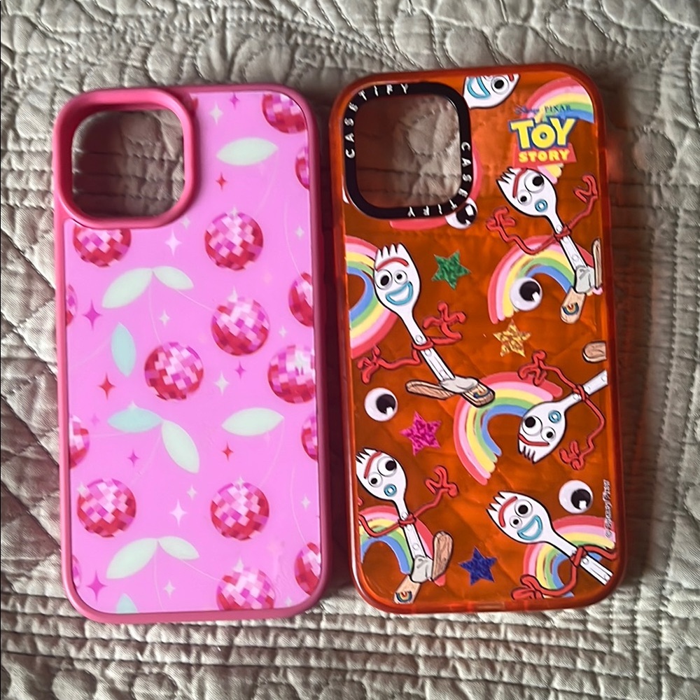 Casetify Toy Story Forky and Pink Pattern iPhone Cases